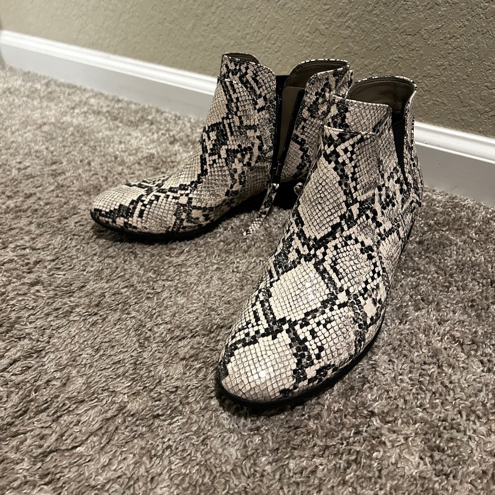 Circus by Sam Edelman Pipper Ivory Faux snake skin bootie